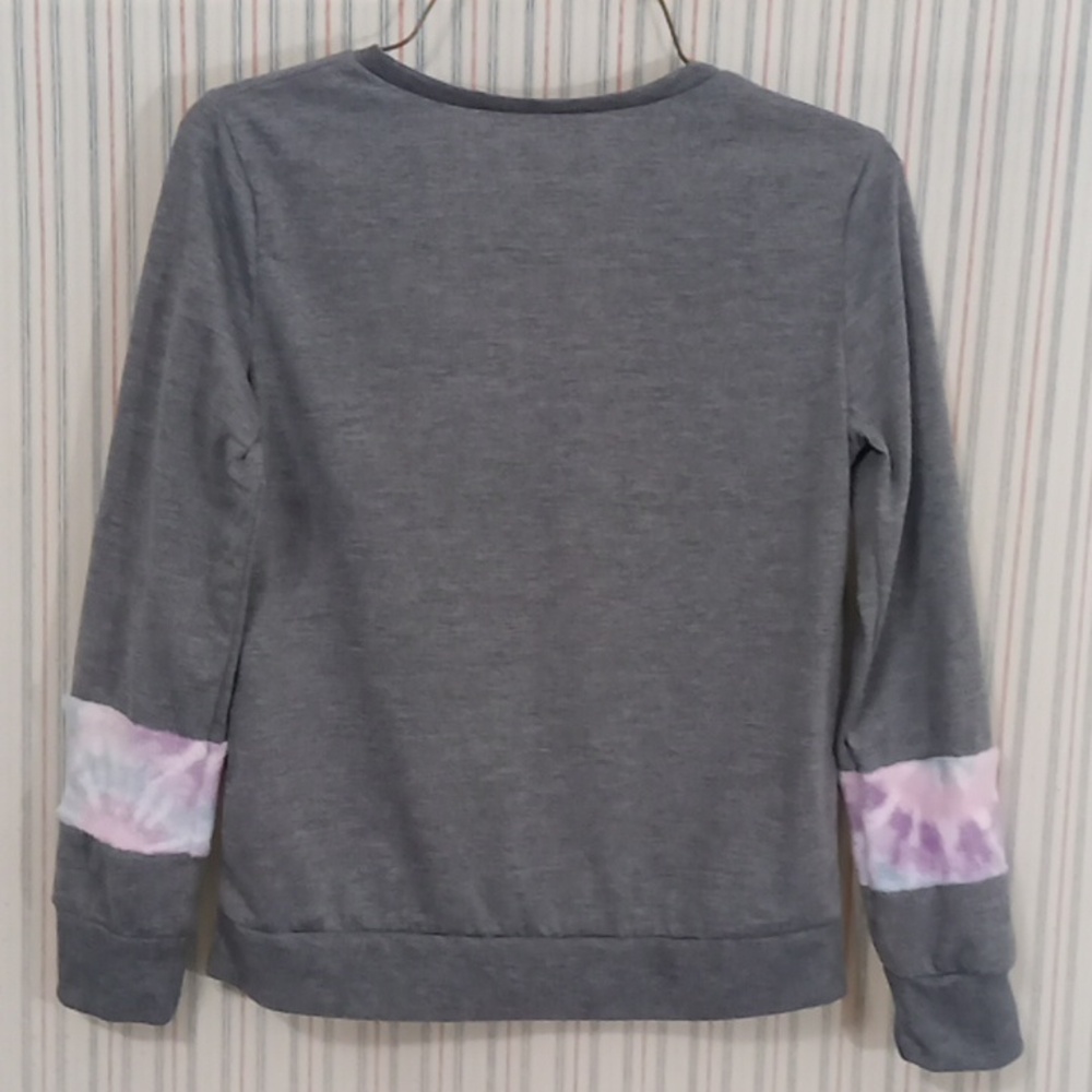 BCBG GIRLS Grey Long Sleeve T-Shirt  M - Picture 2 of 4